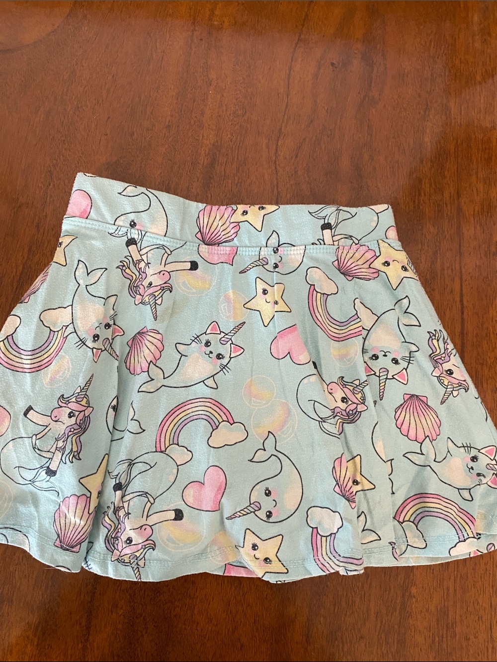 Place Mint Skirt /skorts with Pastel Unicorns, Narwhals & Rainbows